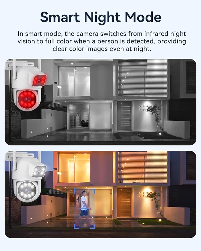 Security Camera System Wireless Outdoor with 12" Monitor, 4pcs 2K Dual Lens Cameras for Home & Business Surveillance, 360° PTZ, 2.4G/5G WiFi, Human Detection, Auto Tracking, 16CH NVR, 500G HDD