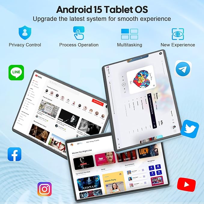 2026 11 inch Tablet, Android 15 Tablet with Keyboard, 24GB RAM+128GB ROM(2TB Expand), 8000mAh, Gemini AI, 2.4G/5G WiFi, BT5.0, GMS, Octa-core, 2 in 1 Tablets with Case, Mouse, Stylus(Green Case)
