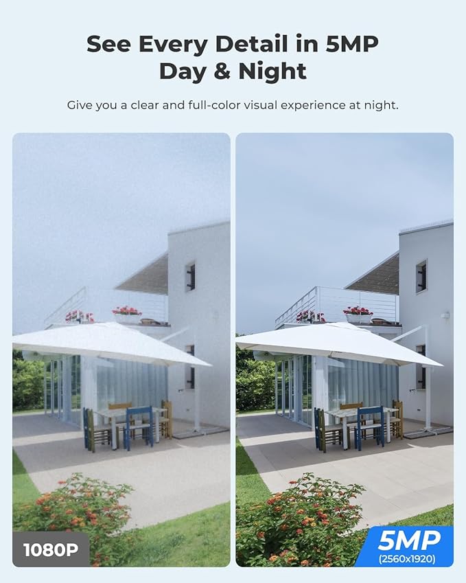 REOLINK Security Cameras Wireless Outdoor, Pan Tilt Solar Powered, 5MP 2K+ Color Night Vision, 2.4/5GHz WiFi, Smart Cameras for Home Security, Works with Home Hub, Argus PT + Solar Panel