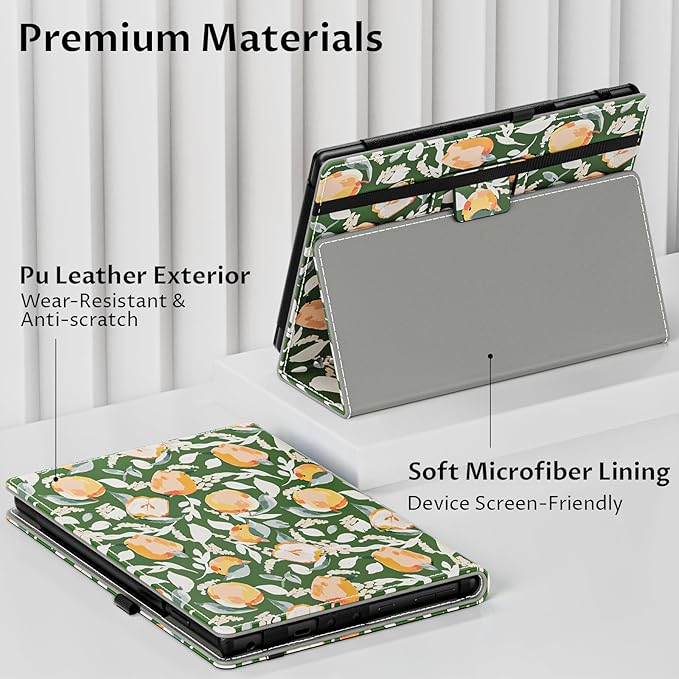 VORI Case for All-New Amazon Kindle Fire HD 10 Tablet (13th/11th Generation 2023/2021 Release) and Fire HD 10 Plus - Slim Folding Stand Folio Cover with Auto Wake/Sleep & Hand Strap, Orchard Whimsy
