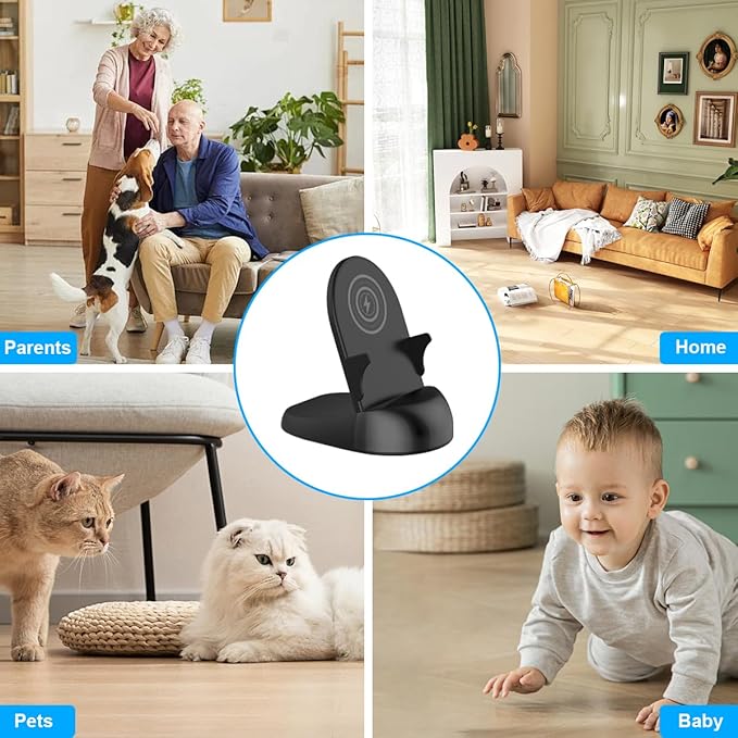 FHD 1080p Dome Camera WiFi Wireless Phone Charger,Indoor Security Camera with Motion Activated, (Rotate Lens) 250°Viewing Angle for Home Security(2.4/5G)