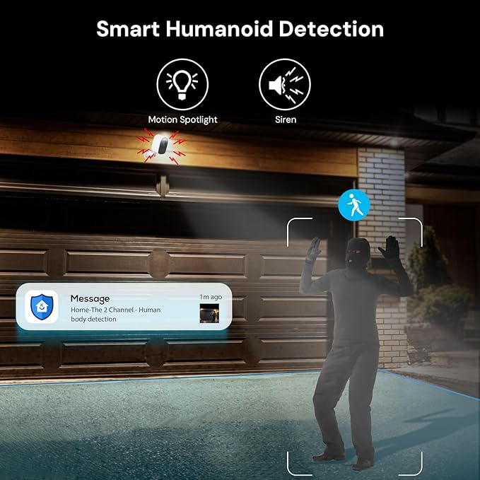 yeewise WiFi6 Solar Security Cameras Wireless Outdoor, 2K QHD Home Security System, 4-Cam Kit, 2.4&5GHz WiFi, Color Night Vision, Local Storage, IP66 Weatherproof, Works with Alexa, No Monthly Fees