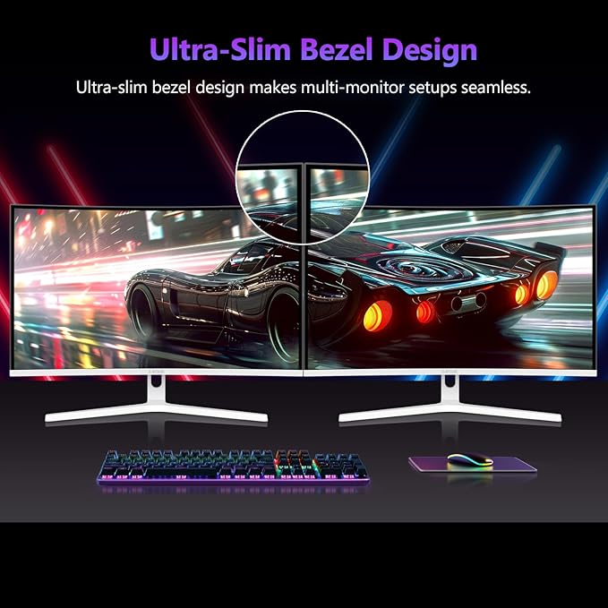 Z Z-EDGE 27 inch Curved Gaming Monitor, FHD 1080P 300Hz 240Hz Computer Monitor, Ultra-Fast MPRT 1ms Curved Monitor, 1500R, 16.7M Colors, UG27H Frameless Bezel, 2X DP 1.4 Ports and 2X HDMI 2.0 Ports