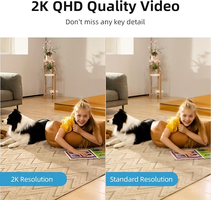 aosu 2K Security Camera Indoor, Baby Monitor Pet Camera 360-Degree for Home Security with 2.4 GHz Wi-Fi Router, One-Touch Call, Smart Motion Tracking, IR Night Vision, Compatible with Alexa