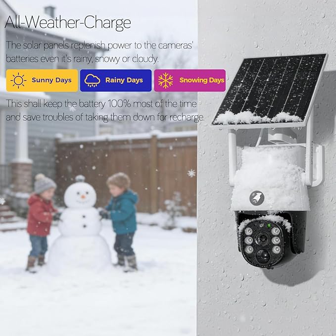 xmartO 4MP QHD Wireless PTZ Solar Security Camera Outdoor/Indoor for Homes, WiFi 6 5G Dual Band, Wire-Free Easy Installation, No Monthly Fee (Wall/Ceiling/Corner/Tree/Pole Mount, SDK4034 2-Pack)