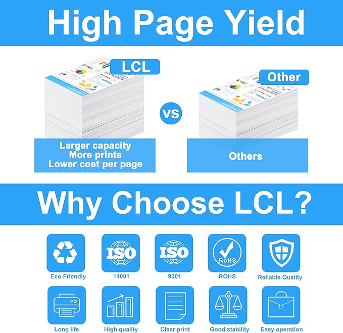 LCL CF258X 58X Toner Cartridge Black High Yield Replacement for HP 58X CF258X 58A CF258A Toner for HP Laserjet Pro M304 M404n M404dn M404dw and MFP M428fdw M428fdn M428dw Printer (2-Pack, NO Chip)