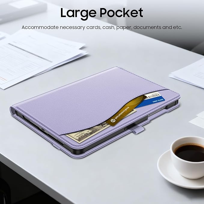 Fintie Case for Samsung Galaxy Tab A9 Plus/A9+ 5G 11 Inch 2023 Model (SM-X210/X216/X218), Multi-Angle Viewing Smart Stand Back Cover with Pocket Auto Wake/Sleep, Lilac Purple