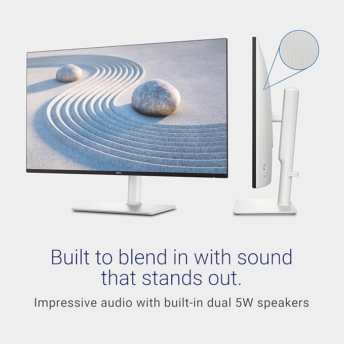 Dell S2725DS Monitor - 27 Inch, QHD (2560x2440) Display, 100Hz refresh rate, 1500:1 contrast ratio, TÜV Rheinland Eye comfort 4 Star, Integrated 2x5W speaker, Height/Tilt/Swivel/Pivot- Ash White color