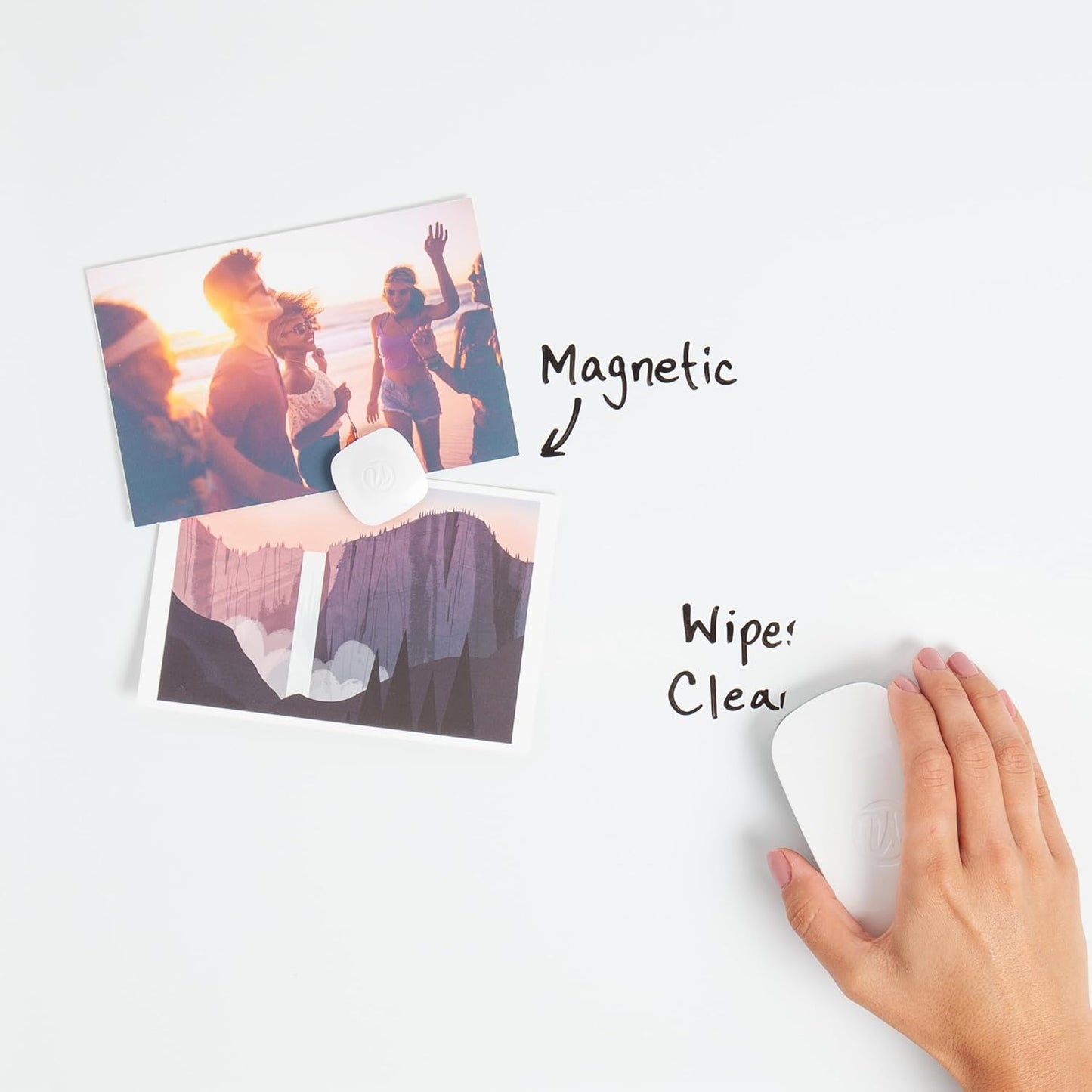 U Brands Magnetic Dry Erase Board White Board Value Pack, 6" x 11", Frameless, Includes 3 Magnetic Markers