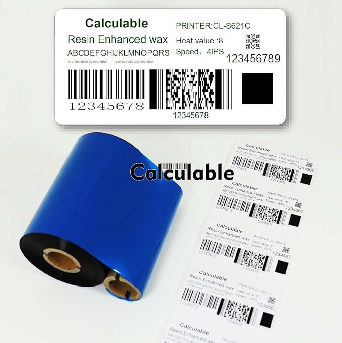 4 Rolls 4.33" x 984' Thermal Transfer Ribbon - Premium Resin-Enhanced Wax Printer Ribbon 1inch core Ink Out for Zebra ZT410,ZT420,ZM400,Sato,Datamax,Citizen,Tsc,Tec, Printer