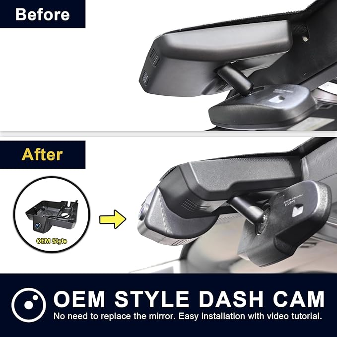 Front 4K & Rear 1080P Dash Cam Custom fit for GMC Yukon, Yukon XL 2015 2016 2017 2018 2019 2020(Model D), Model D & Model C Have Same Models Years but Vehicle Sensor Cover are Different