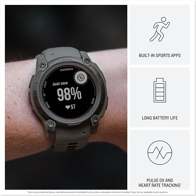 Garmin Instinct® E 40mm, Rugged Outdoor GPS Smartwatch, 24/7 Health Monitoring, Wrist-Based Heart Rate, Up to 16 Days of Battery Life, Electric Lime/Twilight