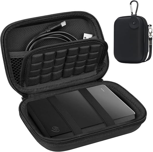 Lacdo Hard Drive Carrying Case for Seagate Portable/Game Drive for Xbox PS5, Toshiba Canvio Basics, WD My Passport Portable External Hard Drive HDD Case 1TB 2TB 4TB 5TB 6TB Shockproof Travel Bag,Black