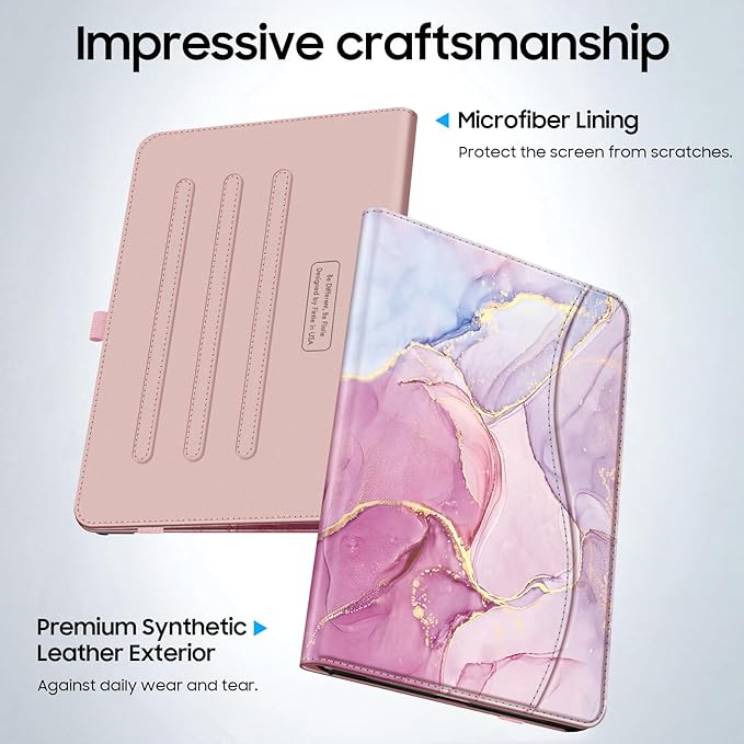 Fintie Case for Samsung Galaxy Tab A9 Plus/A9+ 5G 11 Inch 2023 Model (SM-X210/X216/X218), Multi-Angle Viewing Smart Stand Back Cover with Pocket Auto Wake/Sleep, Dreamy Marble