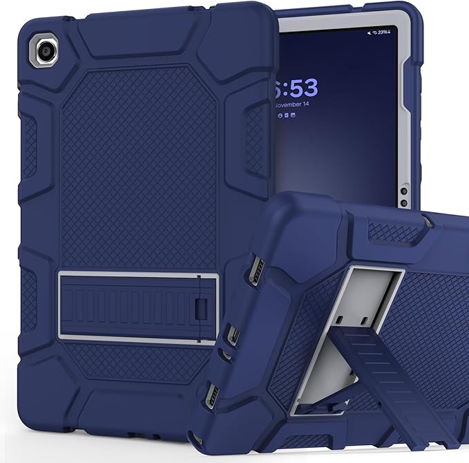 Rantice Case for Samsung Galaxy Tab A9+ 11”, Heavy Duty Shockproof Rugged Protective Case with Kickstand for Samsung Galaxy Tab A9+ / A9 Plus 11” 2023 (SM-X210/X216/X218), NavyBlue+Grey