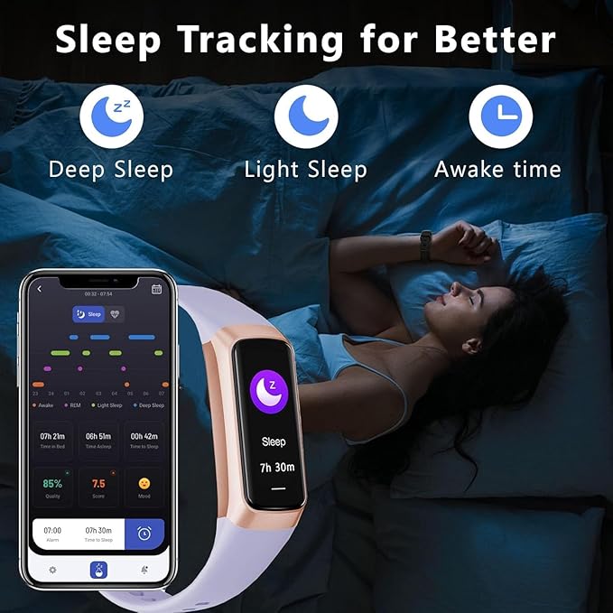 Fitness Tracker with 24/7 Heart Rate Blood Oxygen Sleep Monitor,Activity Tracker with 1.1" AMOLED Touch Color Screen, Multiple Sport Modes Step Counter,IP68 Waterproof for Women Men
