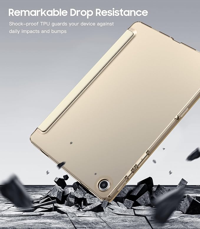 TiMOVO Case for Samsung Galaxy Tab A9+/A9 Plus 11" 2023, Slim Soft TPU Translucent Frosted Back Protective Cover for Galaxy Tab A9+ Tablet SM-X210/X216/X218, Auto Wake/Sleep, Champagne Gold