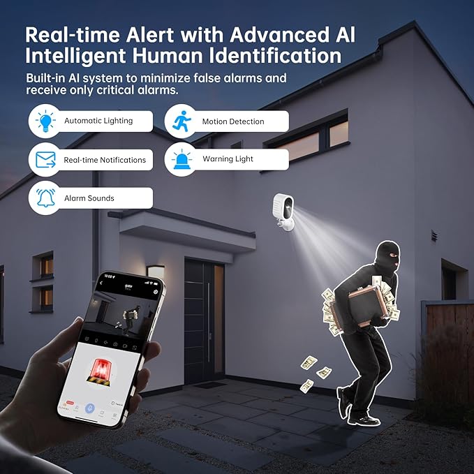 Security Cameras Wireless Outdoor No Subscription,5G/2.4G WiFi 4MP Solar Cameras for Home Security 2Cam-Kit,Supports 128GB Local Storage,PIR Alerts Color Night Vision Home Security Cameras System IP66