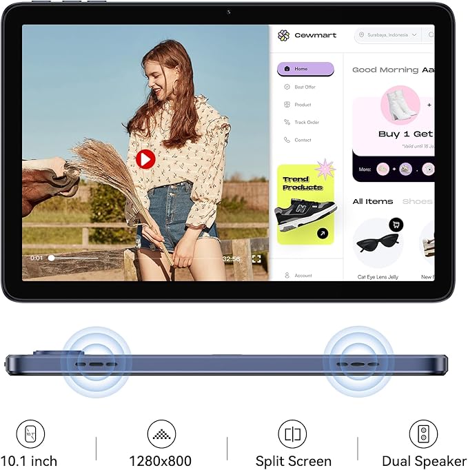UMIDIGI Android 13 Tablets 2023, G2 Tab 8(4+4) GB+64GB up to 1TB, 10.1-inch Tablet 8MP+8MP Dual Camera, WiFi 6 Bluetooth 5.0 6000mAh Split Screen Android Tablet
