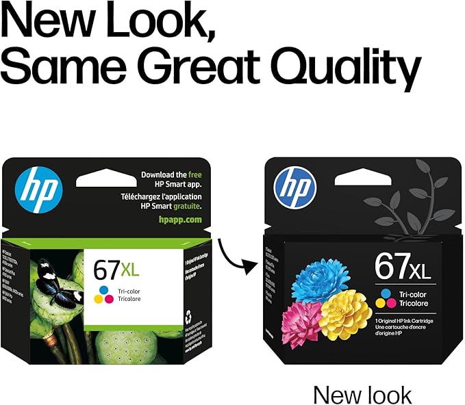 HP 67XL Tri-Color High-Yield Ink Cartridge | Works with DeskJet 1255, 2700, 4100 Series, Envy 6000, 6400 Series | Eligible for Instant Ink | 3YM58AN