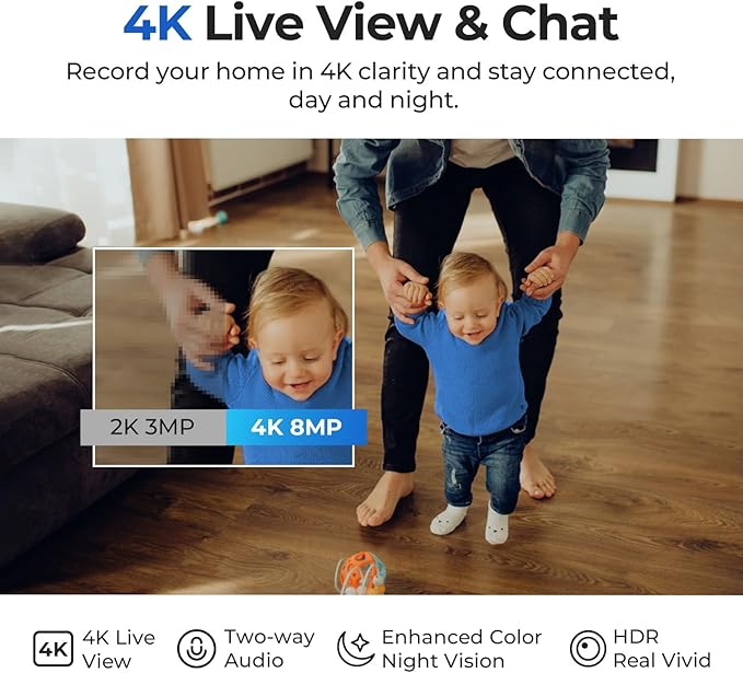 IMILAB C40 4K Indoor Security Camera, Room Camera for Pet/Kid/Baby Monitoring, 5G WiFi 360 View Indoor Cam, Person Pet Track, Color Night Vision, AI Detection, SD/Cloud Storage, No Monthly Fee