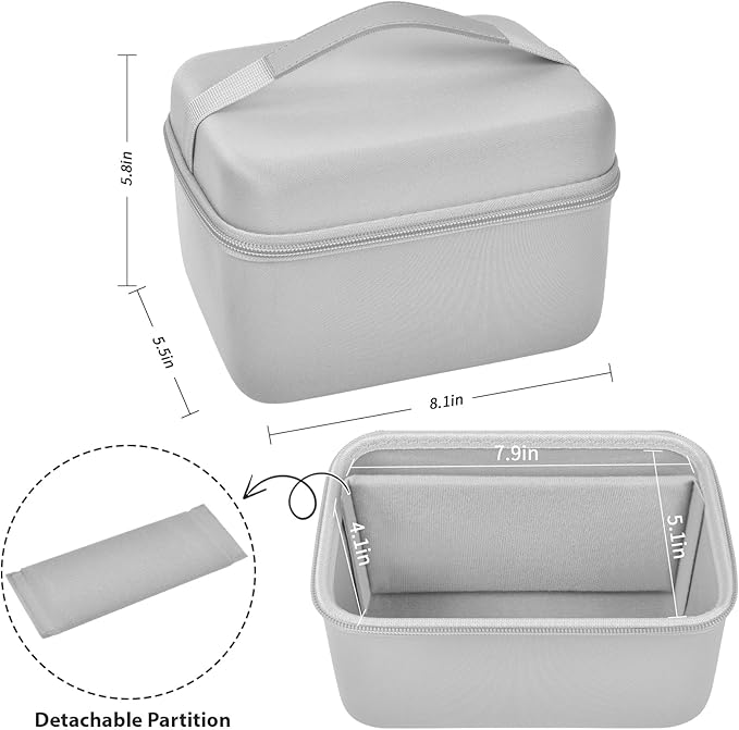 Mini Projector Case Compatible with Magcubic HY300 Pro+ / HY300PRO for ENUOSUMA for Alwtniet Portable Projector 4K 1080P Support, Storage Holder Organizer for Accessories -Light Gray (Bag Only)