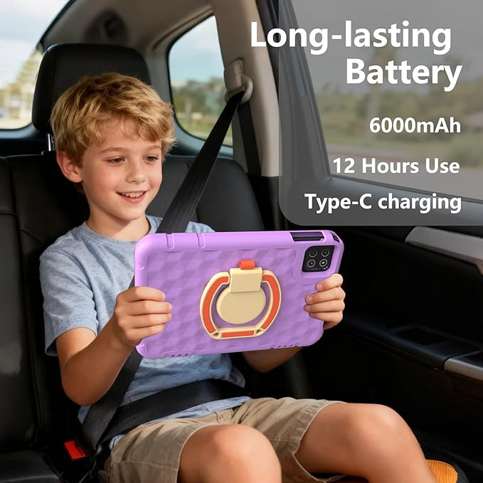 Kids Tablet, 10 inch Android 15 Tablet for Kids, 20GB RAM 128GB ROM Octa-Core 6000mAh Battery Childs Tablets with Shockproof Case, Bluetooth, WiFi, Parental Control, Dual Camera, GPS