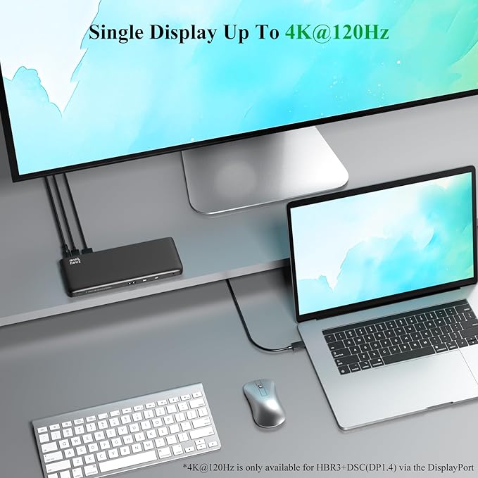 Minthouz 12-in-1 Docking Station with 100W Charging, Triple Display Dual 4K Support, 1000Mbps LAN Port, Laptop Docking Station, 4X USB-A (1x 10Gbps), 2X USB-C, Compatible with Windows, Mac, Chrome