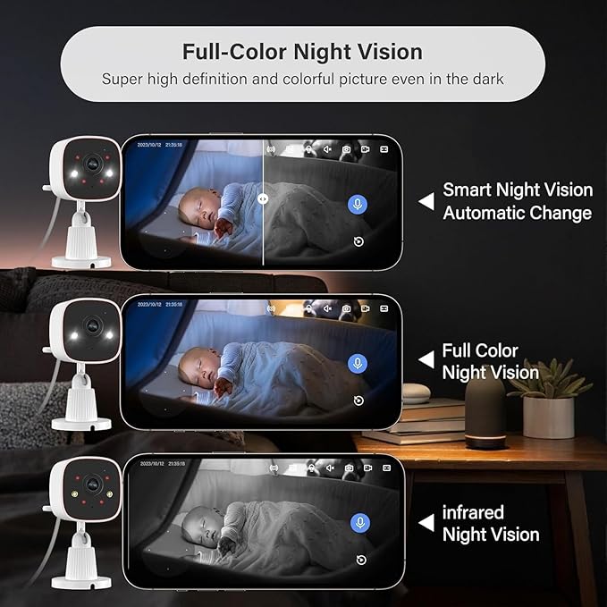 Jennov 2K Security Cameras, WiFi Indoor Cameras for Home Security, Plug in Powered Pet Cams, Dual-Band (5GHz/2.4GHz), Color Night Vision, 2-Way Audio, Human Motion Detection, IP66 Waterproof Outdoor
