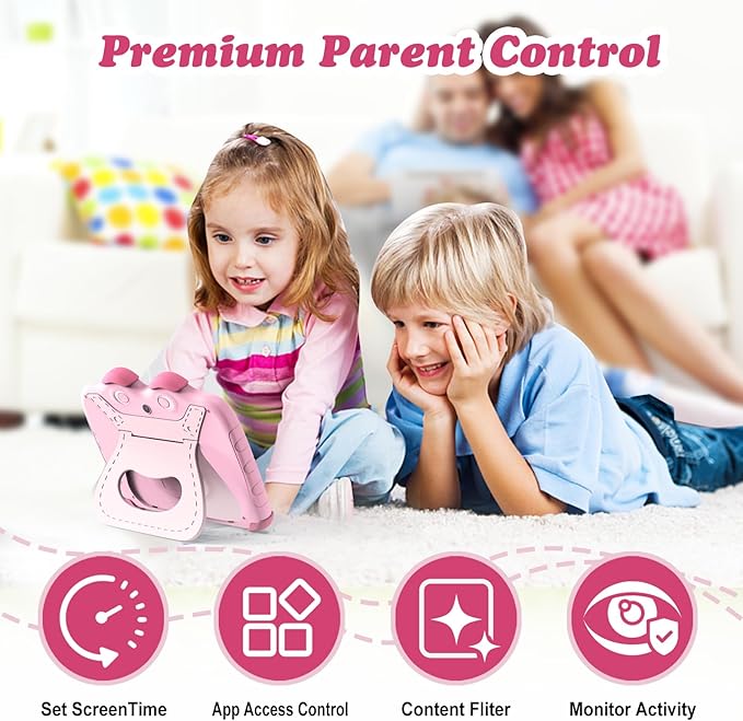 Kids Tablet 7 Inch 32GB with WiFi, Toddler Tablet for Kids Software Installed Parental Control, Children Learning Android Tablets for Toddlers Boys Girls