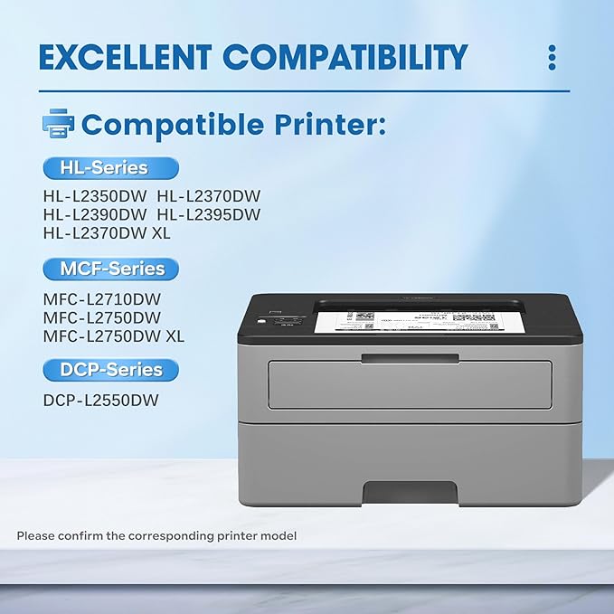 TN760 High Yield Black Toner Cartridge Replacement for Brother TN-760 TN 760 MFC-L2710DW MFC-L2750DW DCP-L2550DW HL-L2350DW HL-L2370DW Toner Printer (2 Pack)