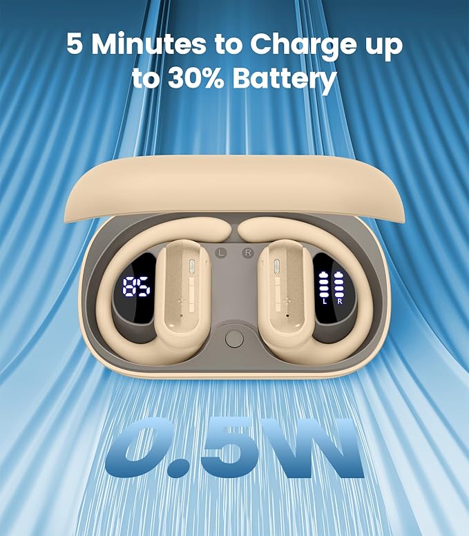 AI Translation Earbuds Real Time 164 Languages Translator Ear Buds Audifonos Traductores Inglés Español 4-in-1 Wireless Headphones Bluetooth Earphones for Travel Business Meeting Learning Caramel
