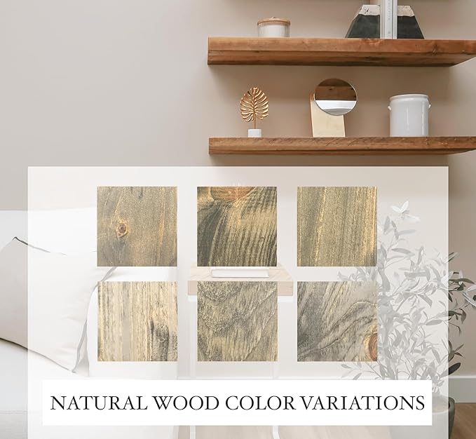 Modern Floating Shelves 3 Inches Thick for Wall, Wide Shelves for Kitchen, Living Room, Bedroom, and Bathroom, Natural Pine Wood, Rustic Wooden Shelf, (Set of 2) (Aged Barrel, 36Lx3Hx6D)