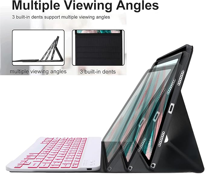 Keyboard Case for Samsung Galaxy Tab A11 Plus/ A9 Plus 11 inch (SM-X210/X216/X218) 2023, Backlite A9+ Keyboard Case with S Pen Holder for A11+(Pink)