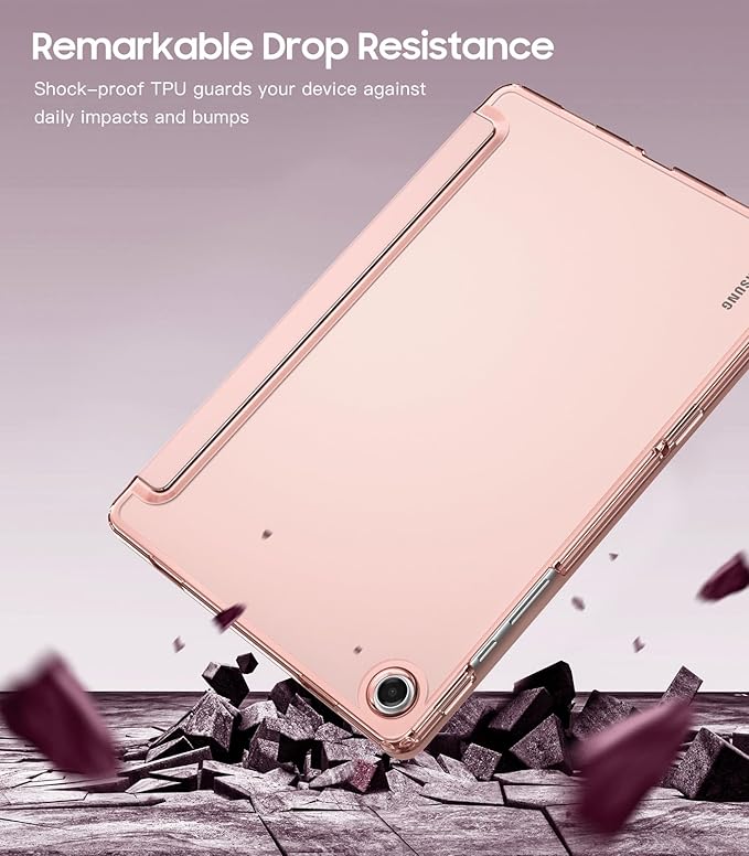 TiMOVO Case for Samsung Galaxy Tab A9+/A9 Plus 11" 2023, Slim Soft TPU Translucent Frosted Back Protective Cover for Galaxy Tab A9+ Tablet SM-X210/X216/X218, Auto Wake/Sleep, Rose Gold