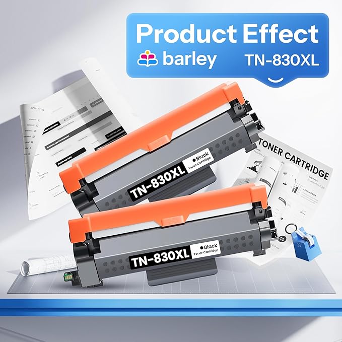 TN830XL 2PK Black High Yield Printer Toner Cartridge Compatible TN830XL TN 830XL Toner Cartridge Replacement for Brother TN830XL TN-830XL TN830 TN 830 Toner Cartridges HL-L2460DW DCP-L2640DW (2 Pack).