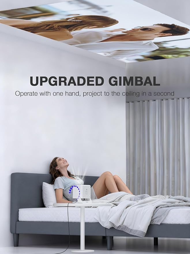 【Compatible with Netflix& 1800ANSI】Smart Projector with WiFi and Bluetooth, Auto Focus & Keystone Protable 4K Projector with Stand,Outdoor Home Theater Projector