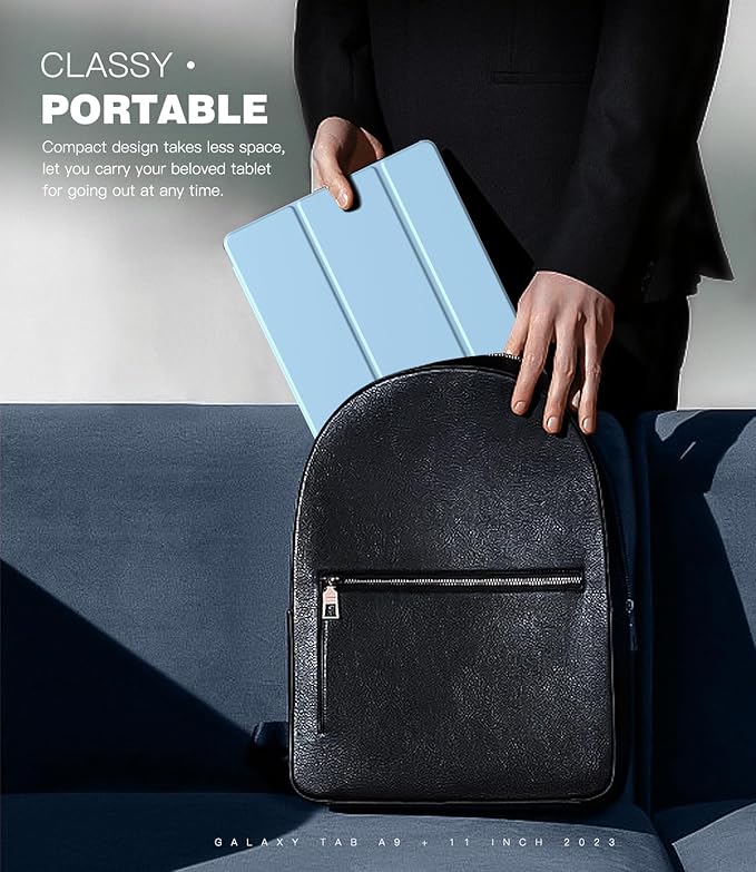 TiMOVO Case for Samsung Galaxy Tab A9+/A9 Plus 11 Inch 2023, Slim Lightweight Stand Hard Back Shell Protective Cover for Galaxy Tab A9+ Tablet SM-X210/X216/X218, Auto Wake/Sleep, Sunny Sky Blue