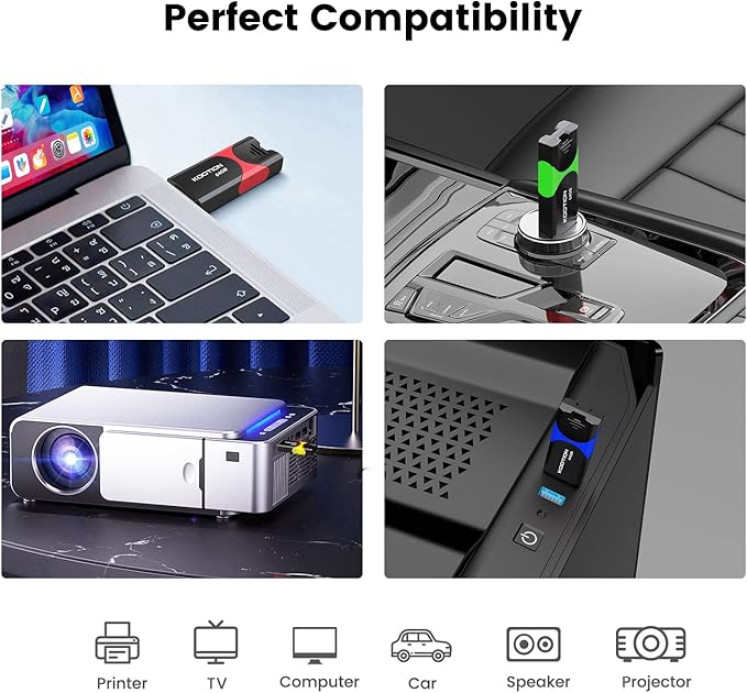 64GB USB 3.0 Flash Drive 10 Pack KOOTION USB 3.0 Thumb Drive Retractable 64G Zip Drive Ultra High Speed USB Stick Jump Drive Rugged Memory Stick with LED Indicator for Data Storage and Transfer