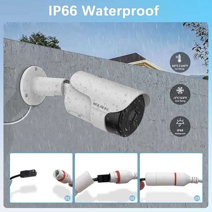 【90ft Super Night Vision】 Wired Security Camera System, Home Video Security Cameras Systems, POE DVR Surveillance Kits