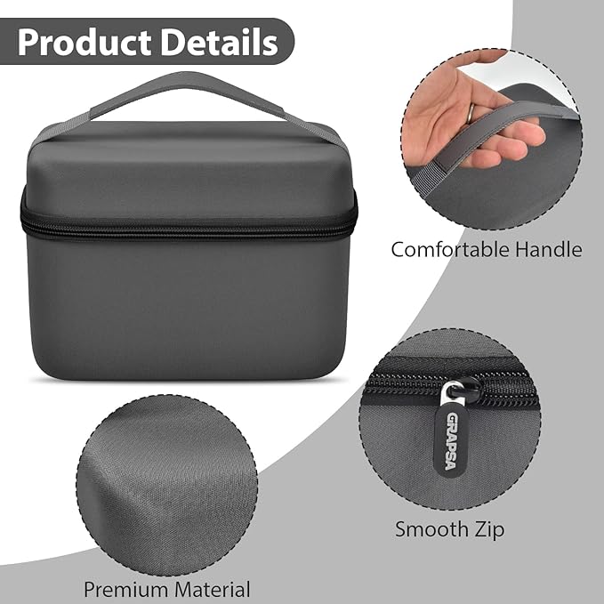 Mini Projector Case Compatible with Magcubic HY300 Pro+ / HY300PRO for ENUOSUMA for Alwtniet Portable Projector 4K 1080P Support, Storage Holder Organizer for Accessories - Dark Gray (Bag Only)