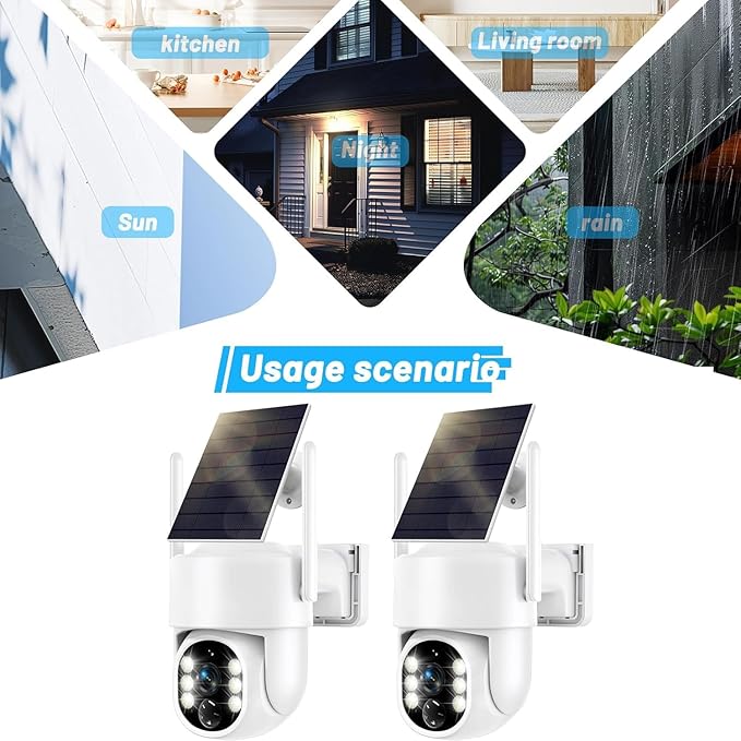 Solar Security Cameras Wireless Outdoor, 5G/2.4GHz WiFi Outdoor Security Camera for Home Security, Solar Powered Security Camera, Human Detection, Color Night Vision 1-Pack
