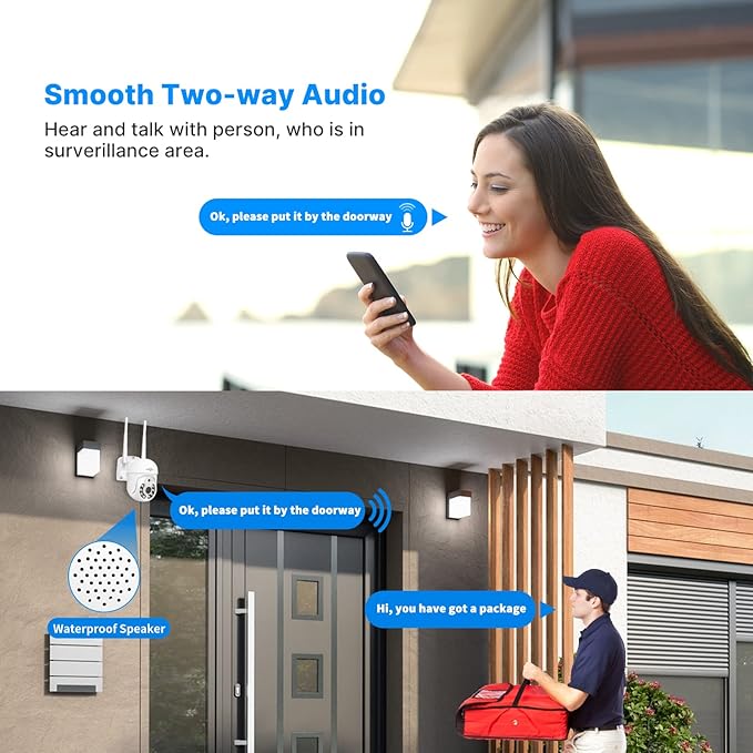 【 5mp, Two-Way Audio, 360 ° Tracking】 Monitoring Camera Wireless Hiseeu Integrated NVR 1920P 5-megapixel 4-Piece Set with Built-in 1TBHDD can be Added to 10 Channels for Remote Monitoring