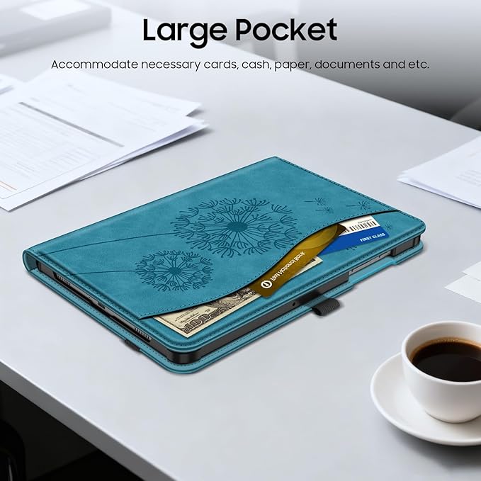 Fintie Case for Samsung Galaxy Tab A9 Plus/A9+ 5G 11 Inch 2023 Model (SM-X210/X216/X218), Multi-Angle Viewing Smart Stand Back Cover with Pocket Auto Wake/Sleep, Dandelion
