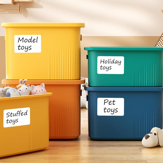 SVNOOC Reusables Labels for Storage Bins 4x6 in, Sticks Securely and Removes Cleanly, Multi-Use Dry Erase Stickers for Whiteboard/Desk/Refrigerator/Home/Office/Classroom (6 Pack), Dry Erase Sheets