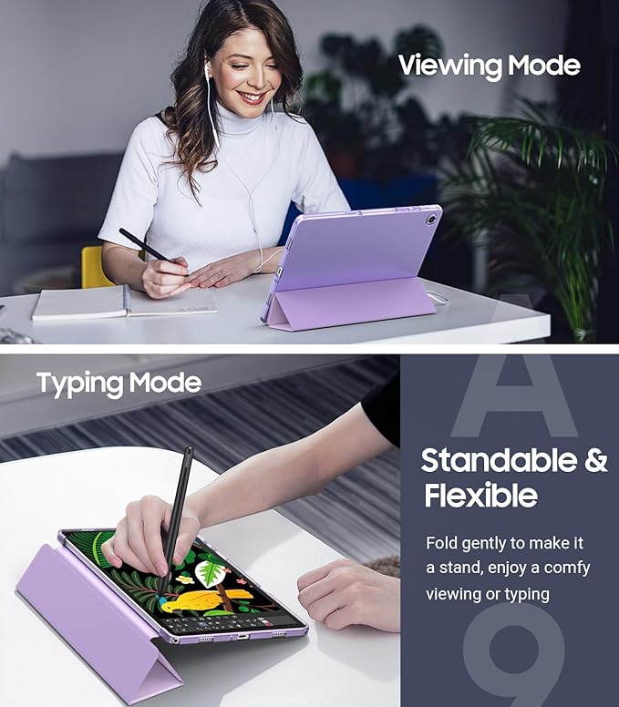TiMOVO Case for Samsung Galaxy Tab A9+/A9 Plus 11" 2023, Slim Soft TPU Translucent Frosted Back Protective Cover for Galaxy Tab A9+ Tablet SM-X210/X216/X218, Auto Wake/Sleep, Taro Purple