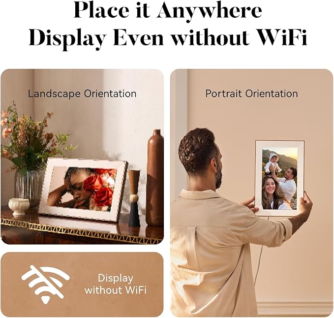 Pexar Starlight 15.6" Digital Picture Frame (Powered by Lexar), A Stunning, Large Anti-Glare Touchscreen with Vibrant Visuals for Gifting, Wedding, 64GB Local Storage, Share Photos/Videos via APP