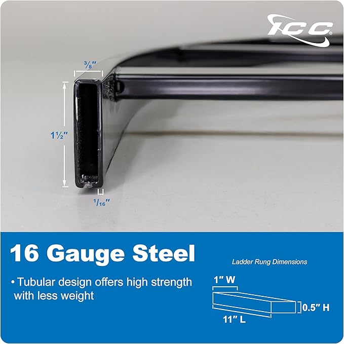 ICC Cable Runway Rack 90° Flat Corner, 16-Gauge Steel, Made in USA