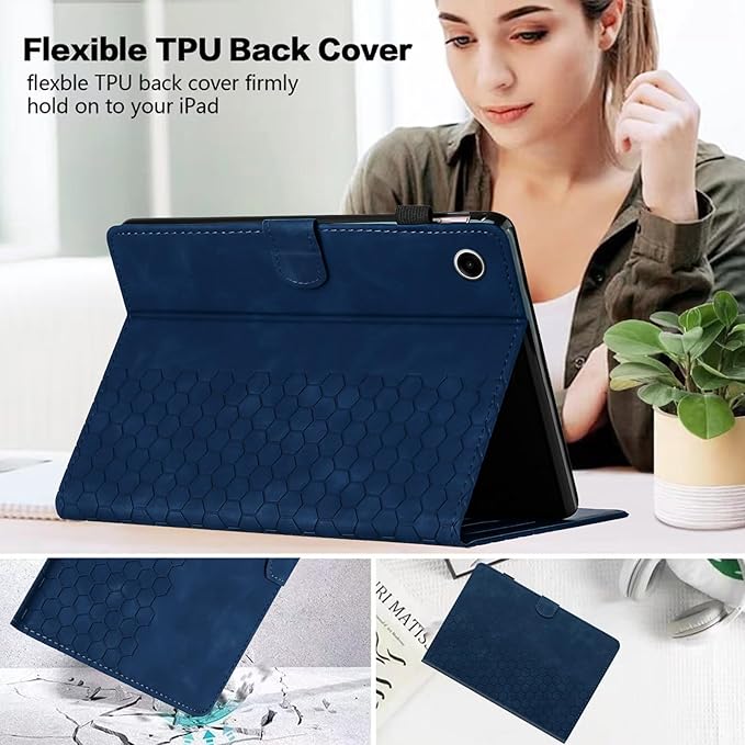 Case for Samsung Galaxy Tab A9 Plus/A9+ 5G 11 Inch 2023 Model (SM-X210/X216/X218), Multi-Angle Viewing Smart Stand with Pocket Auto Wake/Sleep PU Leather Tablet Cases Flip Folio Cover Blue