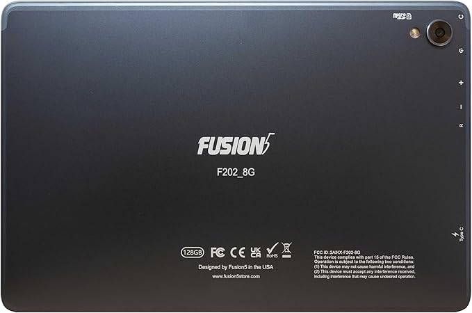 Fusion5 10.1" Android Tablet with Octa-core Processor - Android 13, 8GB RAM 128GB Storage, Full HD, 10 Inch, Touchscreen, Dual-Band WiFi, Dual Cameras, USB Type C, Fast Charging, Slim & Stylish